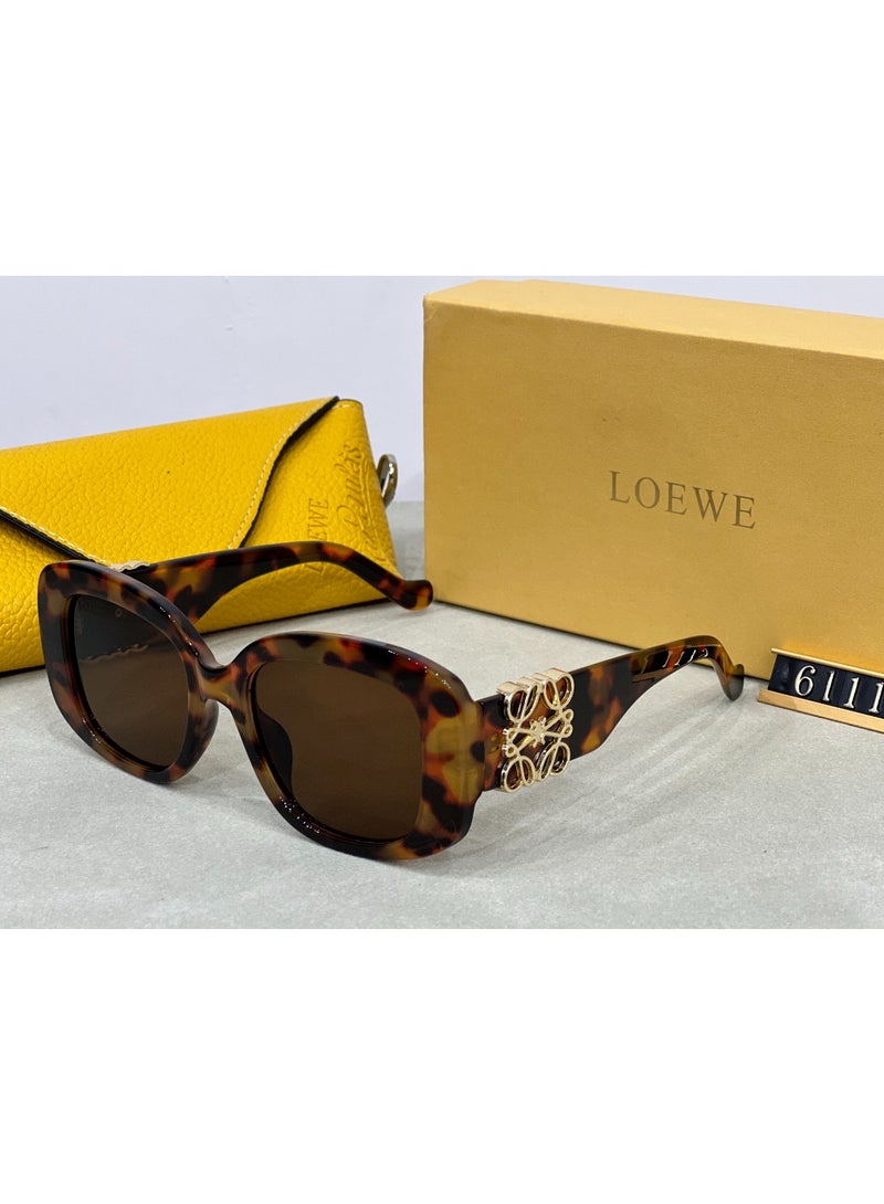 Loewe Retro Women's Rectangular Slim sunglasses Leopard print frame - Image 1