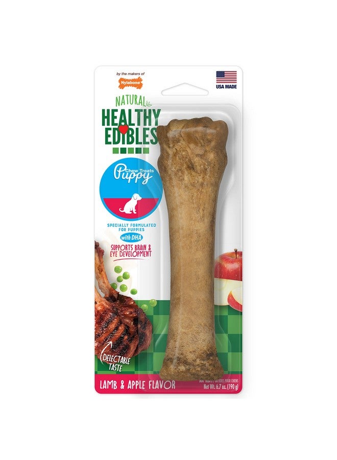 Nylabone Healthy Edibles Natural Puppy Chews Long Lasting Lamb & Apple Flavor Treats for Puppies, X-Large/Souper (1 Count) - Image 1
