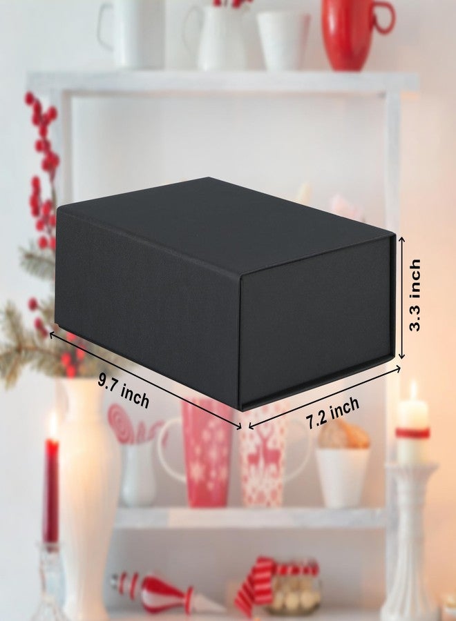 Tlpmsk Black Gift Box with Lids,9.7x7.2x3.3 Inch,Magnetic Gift Boxes for Presents,Decorative Box for Groomsman Proposal Box,Wedding, Christmas,Halloween,Birthday Gift Packging,Valentine's Day - Image 2