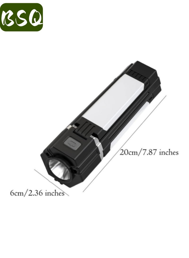BSQ 3-in-1 Foldable LED Flashlight, Solar USB Rechargeable Work Light with Tripod & Hook, Waterproof for Desert Camping, Off-Road & Power Outage - Image 3