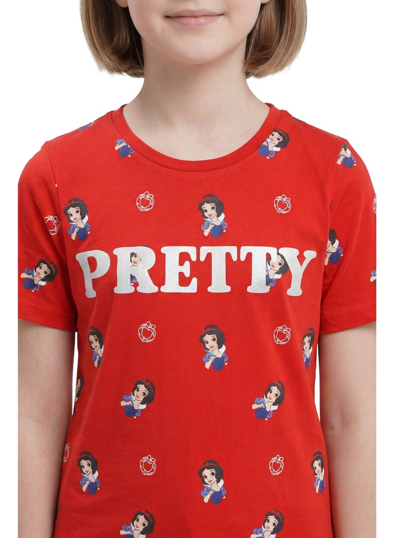 Disney Teen Girls Snow White “Pretty” Printed Oversized T-Shirt - Image 3