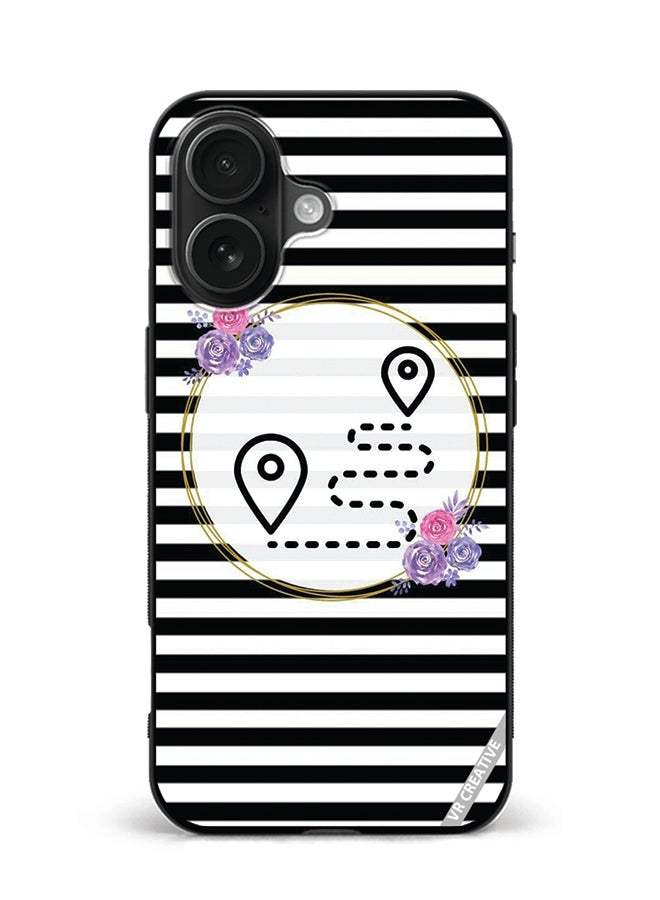 Protective Case Cover For Apple iPhone 16 Location Design Multicolour