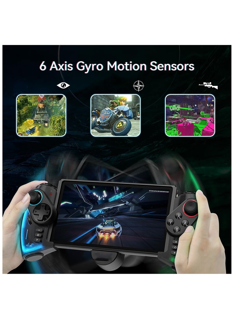 Compatible LED Joycon Controller for Nintendo Switch OLED Handheld Mode with Telescopic Adjustment and Enhanced Grip - Image 2
