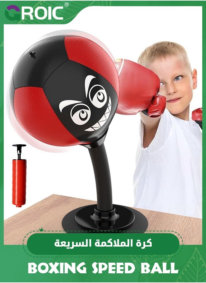 GROIC - Desktop Punching Bag Gag Gifts - Stress Buster Relief Free Standing Desk Table Boxing Punch Ball Stress Relief Ball Suction Cup Reflex Strain and Tension Toys for Boys Him Father Kids - Image 1