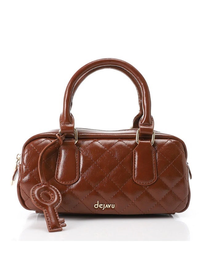 ديجافو حقيبة يد جلد لامع مبطنة - Image 1