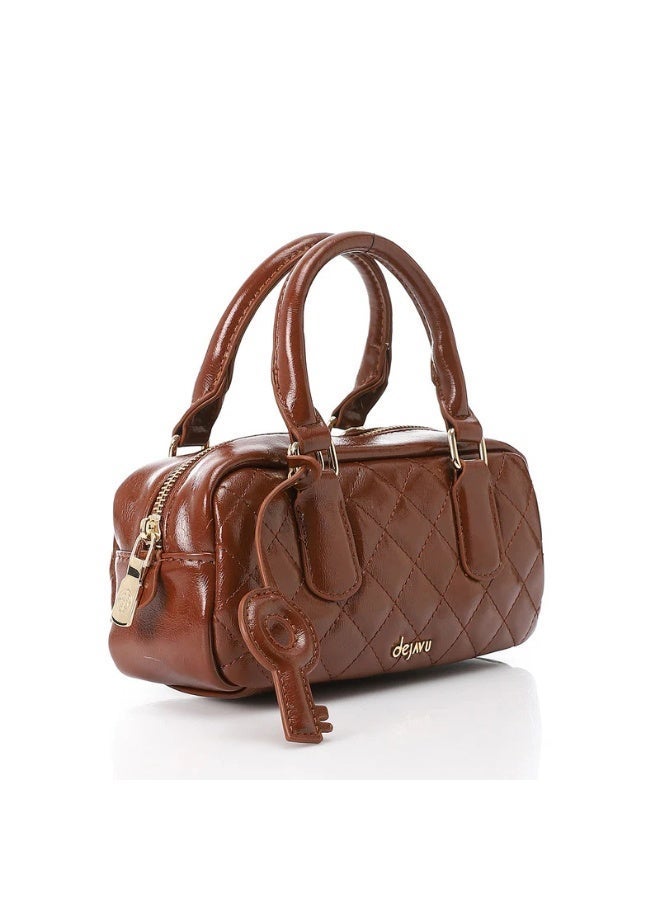 ديجافو حقيبة يد جلد لامع مبطنة - Image 2