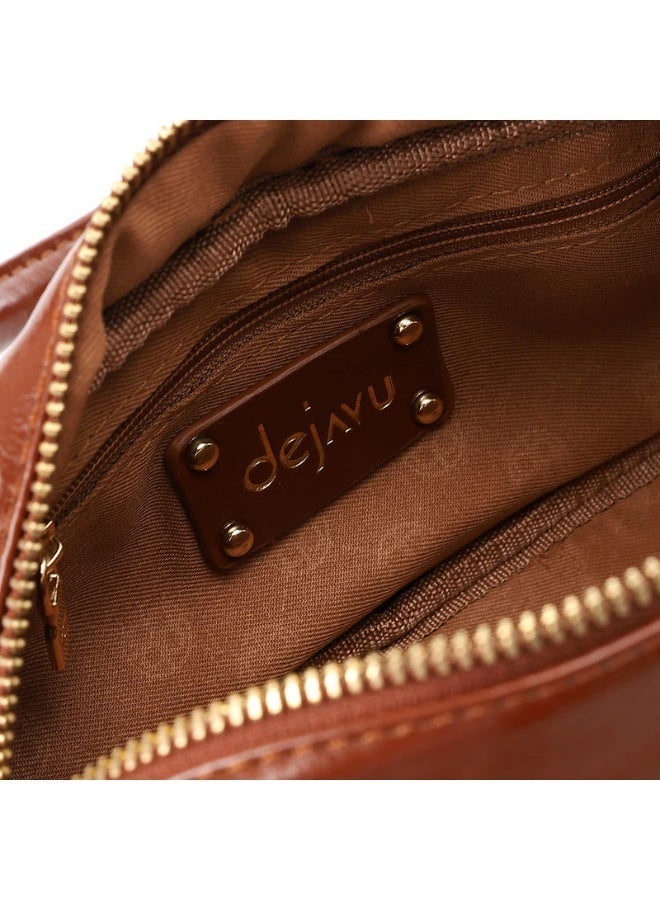 ديجافو حقيبة يد جلد لامع مبطنة - Image 4