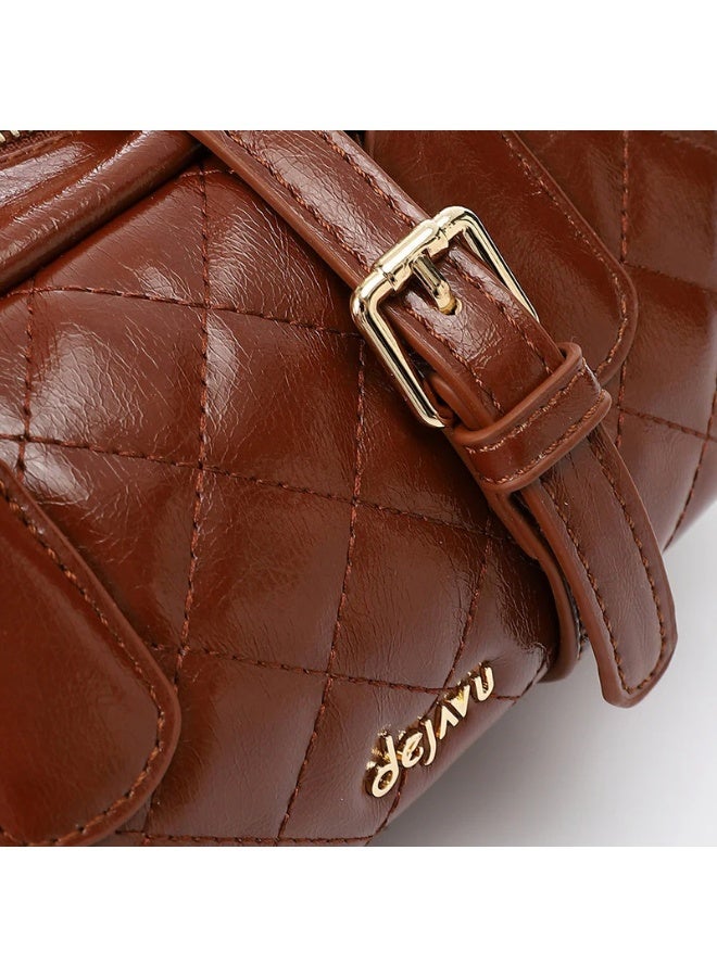 ديجافو حقيبة يد جلد لامع مبطنة - Image 5