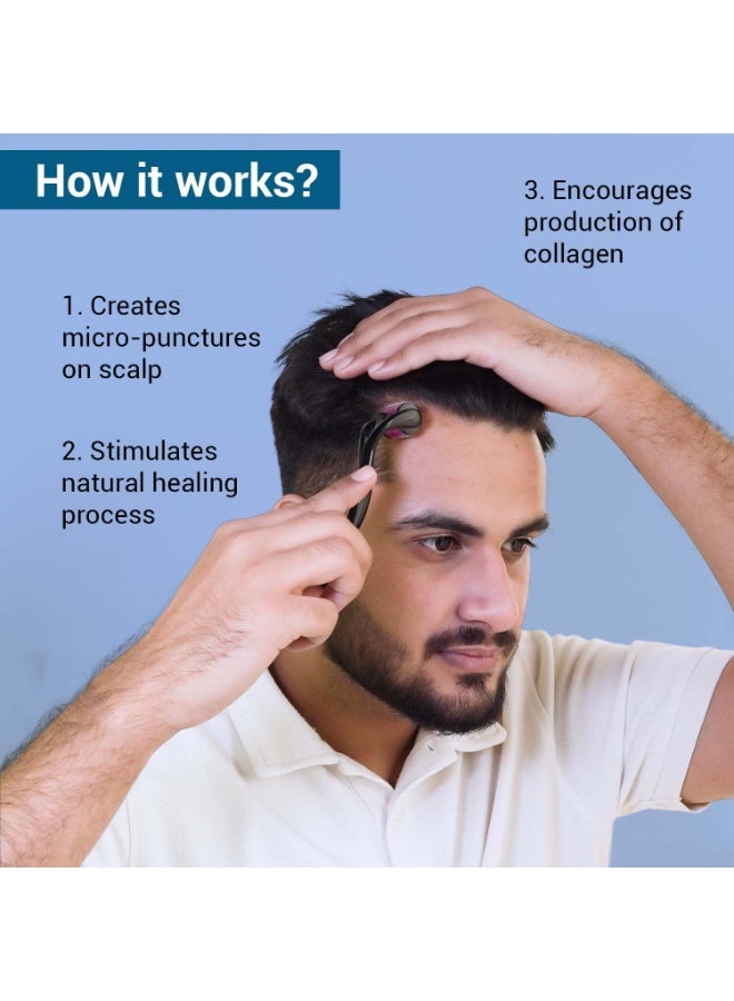 So True Sotrue Derma Roller 0.5mm and 1 mm | 540 Titanium Needles | Derma Roller for Hair Growth & Thickening, Repair Damages and Activates Hair Follicles, Reduces Acne Scars (Combo - Black) - Image 4