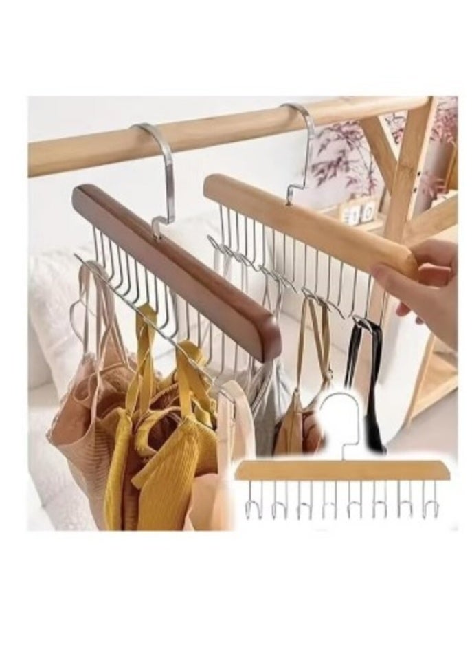 عدد 3 قطع شماعة ومنظم ملابس دولاب الهوك الذكية بـ 8 هوك  لكل شماعه لتنظيم الطرح والملابس الداخلية النسائية وجرافتة رابطة العنق الرجالي مثالية لتنظيم البناطيل والأوشحة والبراهين بشكل سلس وسهل  -  موفر للمساحة وتصميم ذكي - Image 3