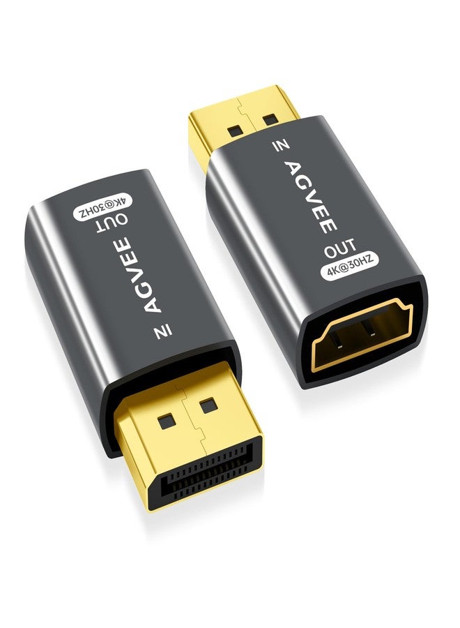 AGVEE 1 Pack Display Port to HDMI 4K@30HZ Adapter, Alloy Shell DP Displayport PC to HDMI Display Coulper Converter, Backward Compatibile with 2K@60HZ 1080P@120HZ Full HDTV, Uni-Directional, Gray - Image 1
