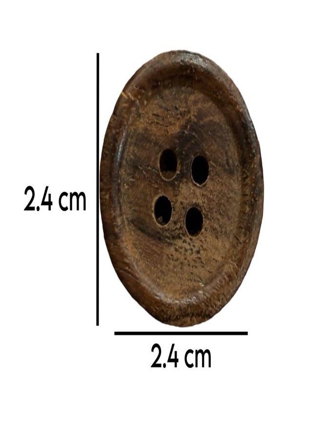 REENA Wooden Button Coffee Brown Dark Diameter 25 mm,(1 inch) 4 Holed for Sewing and Art and Craft Round Buttons with 4 Holes (50) - Image 4