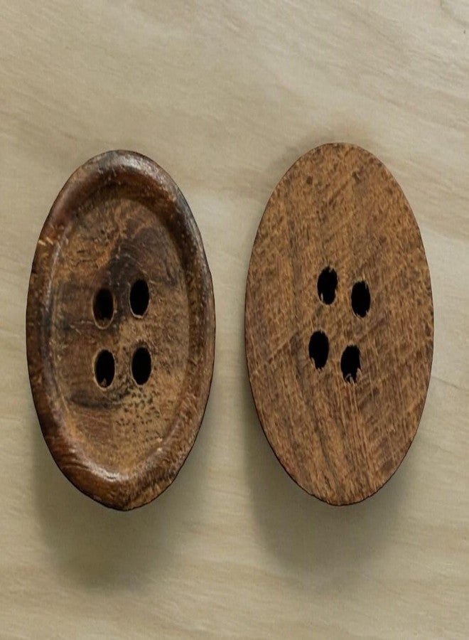 REENA Wooden Button Coffee Brown Dark Diameter 25 mm,(1 inch) 4 Holed for Sewing and Art and Craft Round Buttons with 4 Holes (50) - Image 3