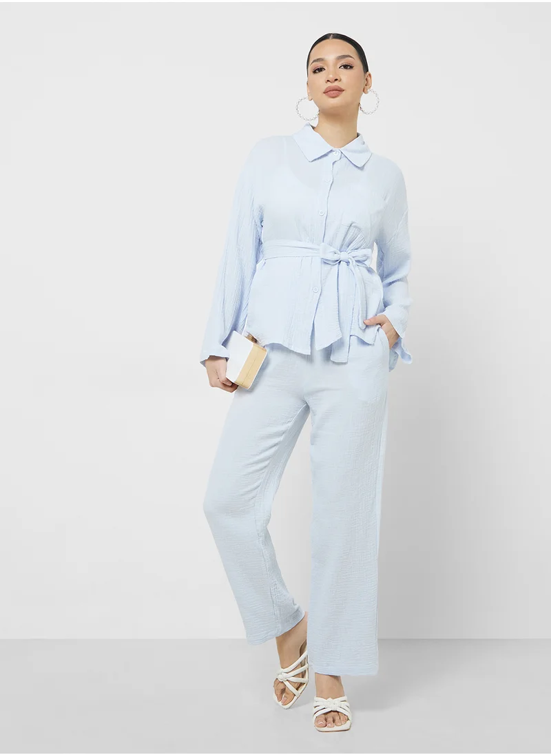 Khizana Button Down Shirt & Pant Set