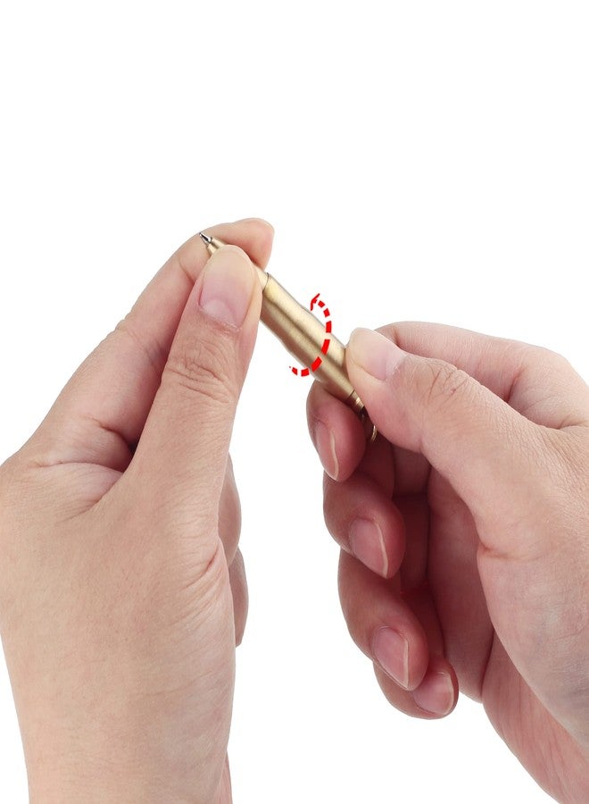 قلم SMOOTHERPRO الصغير، قلم جيب من النحاس الصلب بطول 63 مم مع حلقة مفاتيح، قلم للاستخدام اليومي بحبر أسود، قلم صغير للسفر والمحفظة، يتضمن 5 عبوات حبر قابلة لإعادة التعبئة، لون طبيعي (KT463) - Image 5