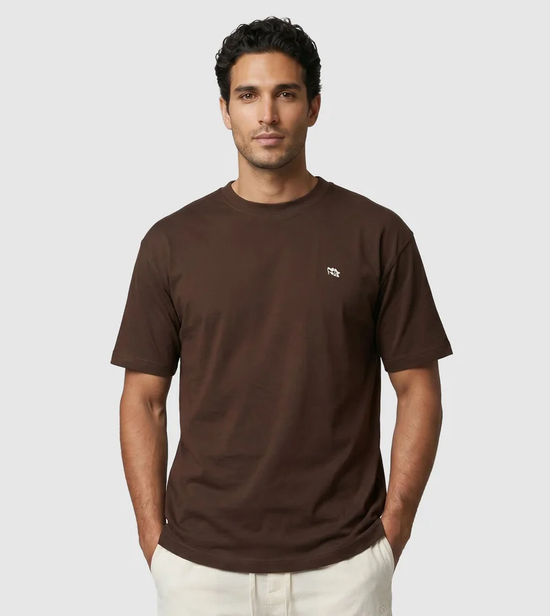 إف5 SHORT SLEEVE T-SHIRT -BROWN