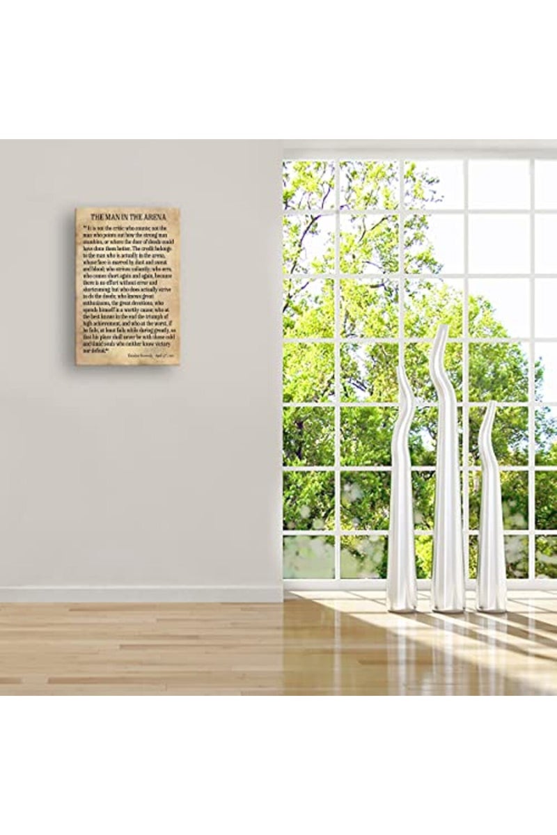 Busmko بوستمكو الرجل في الساحة ملصق ثيودور روزفلت المؤطر فن الجدران الإلهامي طباعة صور عصرية عتيقة اقتباسات تحفيزية ديكور للجدران لغرفة النوم مؤطر (12x18 بوصة) - Image 4