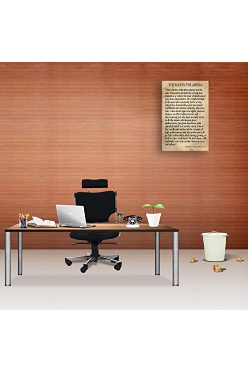 Busmko بوستمكو الرجل في الساحة ملصق ثيودور روزفلت المؤطر فن الجدران الإلهامي طباعة صور عصرية عتيقة اقتباسات تحفيزية ديكور للجدران لغرفة النوم مؤطر (12x18 بوصة) - Image 3