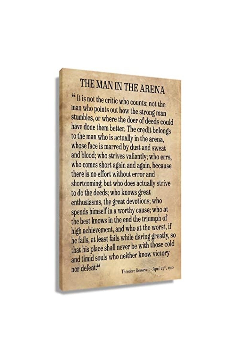 Busmko بوستمكو الرجل في الساحة ملصق ثيودور روزفلت المؤطر فن الجدران الإلهامي طباعة صور عصرية عتيقة اقتباسات تحفيزية ديكور للجدران لغرفة النوم مؤطر (12x18 بوصة) - Image 2