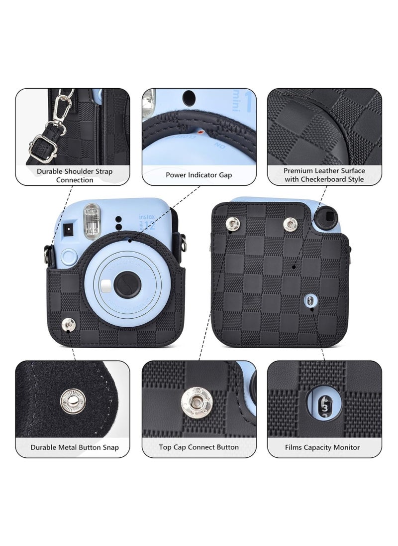 General Fujifilm Instax Mini 12 / Polaroid mini 12 Case, Fujifilm Instax Mini 12 Instant Camera PU Leather Case with Adjustable Shoulder Strap Removable Case  - Image 4