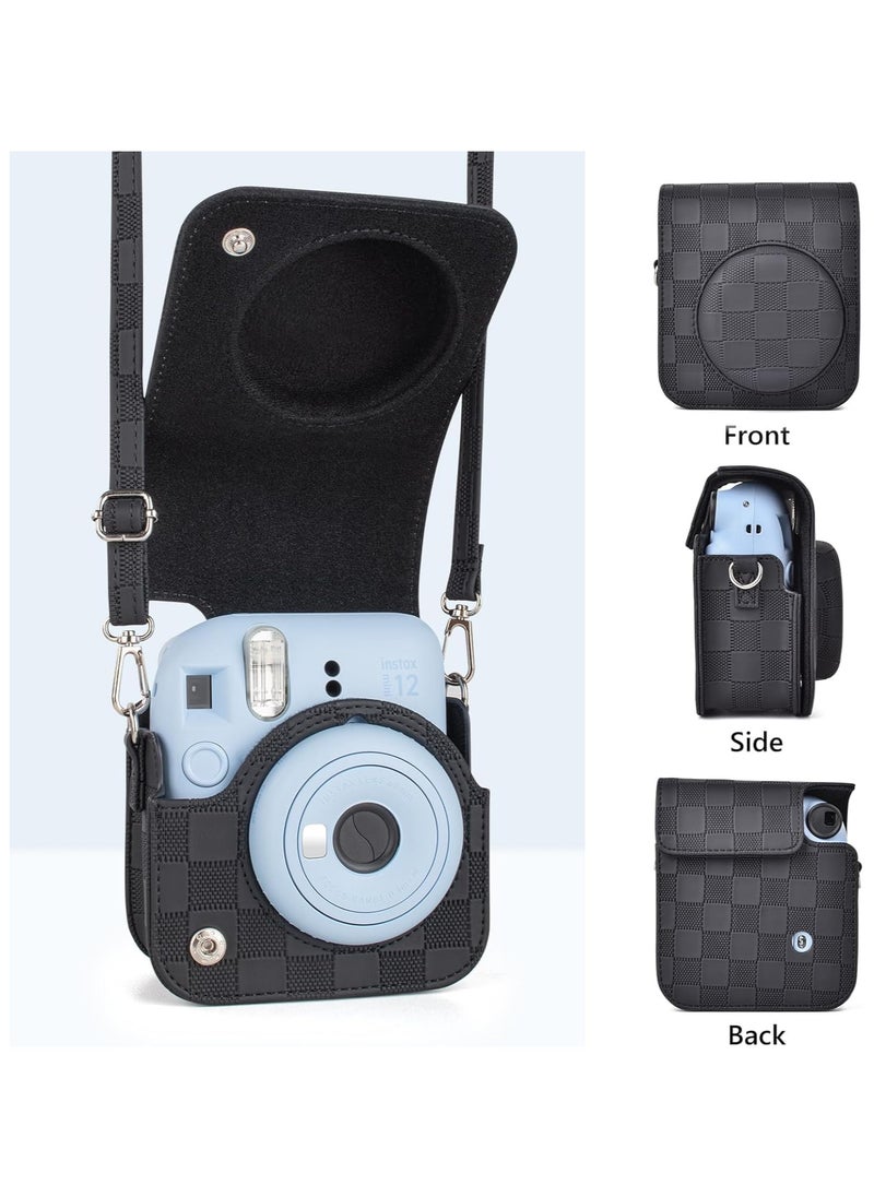 General Fujifilm Instax Mini 12 / Polaroid mini 12 Case, Fujifilm Instax Mini 12 Instant Camera PU Leather Case with Adjustable Shoulder Strap Removable Case  - Image 3