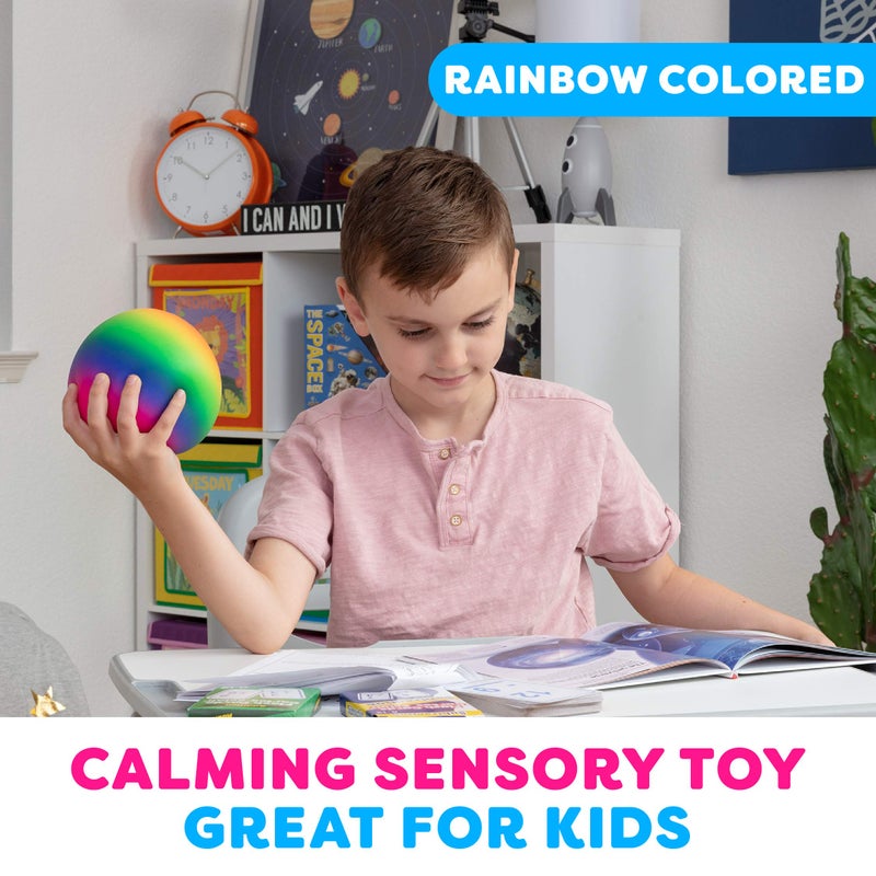 Power Your Fun Arggh Rainbow Giant Stress Balls for Adults - 3.75 Inch Large Stress Balls for Kids Squishy Toys Ball Stress Relief Fidget Toy Sensory Ball Squeeze Toy for Boys Girls (Rainbow) - Image 5
