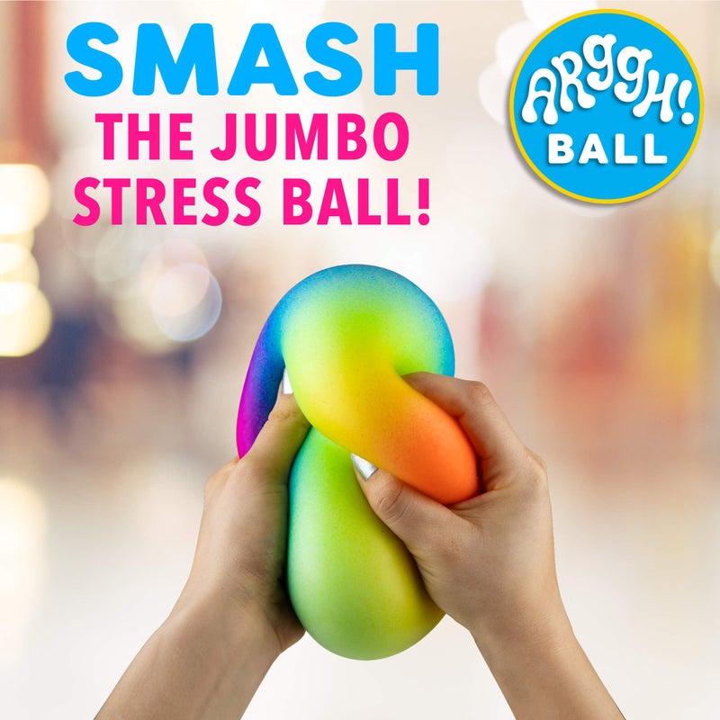 Power Your Fun Arggh Rainbow Giant Stress Balls for Adults - 3.75 Inch Large Stress Balls for Kids Squishy Toys Ball Stress Relief Fidget Toy Sensory Ball Squeeze Toy for Boys Girls (Rainbow) - Image 2