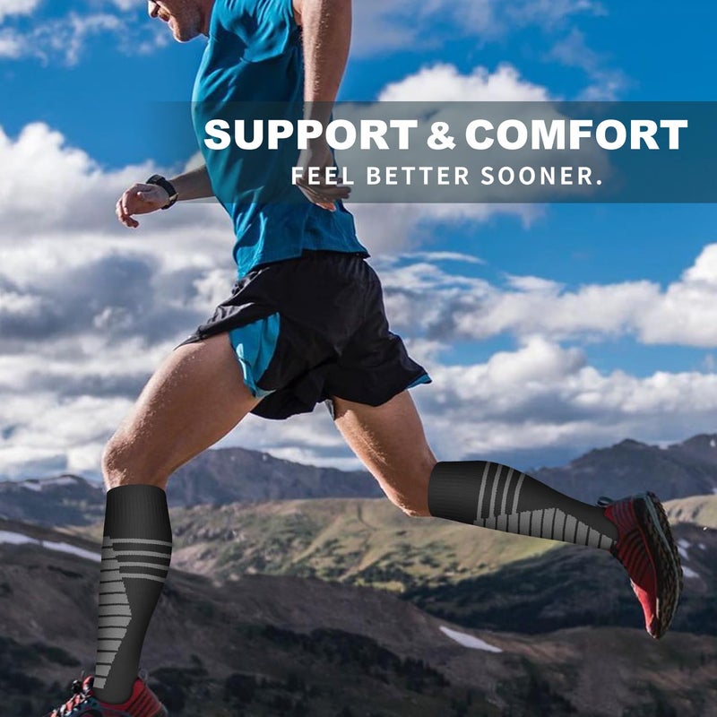 Bluemaple 6 Pack Copper Compression Socks for Women and Men Circulation-Best Support for Medical,Running,Nursing,Athletic - Image 4