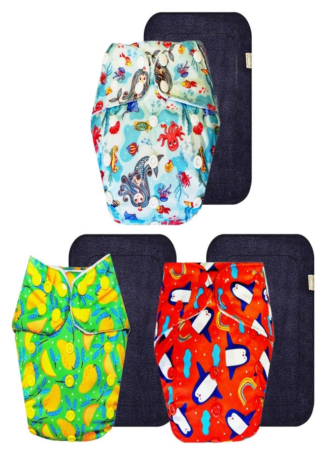 Dumbledo Premium Cloth Diaper with Black Insert (Pack of 3) | Dry Feel and Comfortable | Leakproof | Travel Friendly | Everyday Diapering Essential | 3 Months - 3 Years | Unisex Baby - Image 1