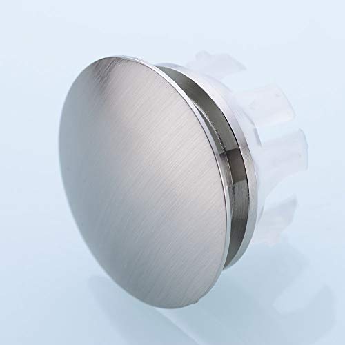 Orhemus Solid Brass Sink Overflow Cap Round Hole Cover for Bathroom Basin, Brushed Nickel Finish - Image 2