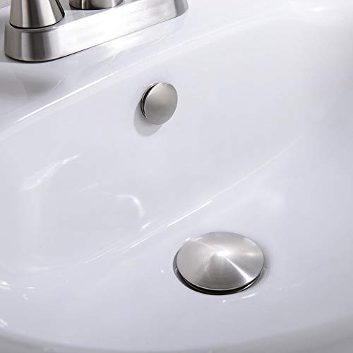 Orhemus Solid Brass Sink Overflow Cap Round Hole Cover for Bathroom Basin, Brushed Nickel Finish - Image 4