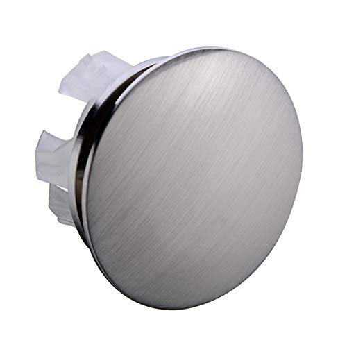 Orhemus Solid Brass Sink Overflow Cap Round Hole Cover for Bathroom Basin, Brushed Nickel Finish - Image 1
