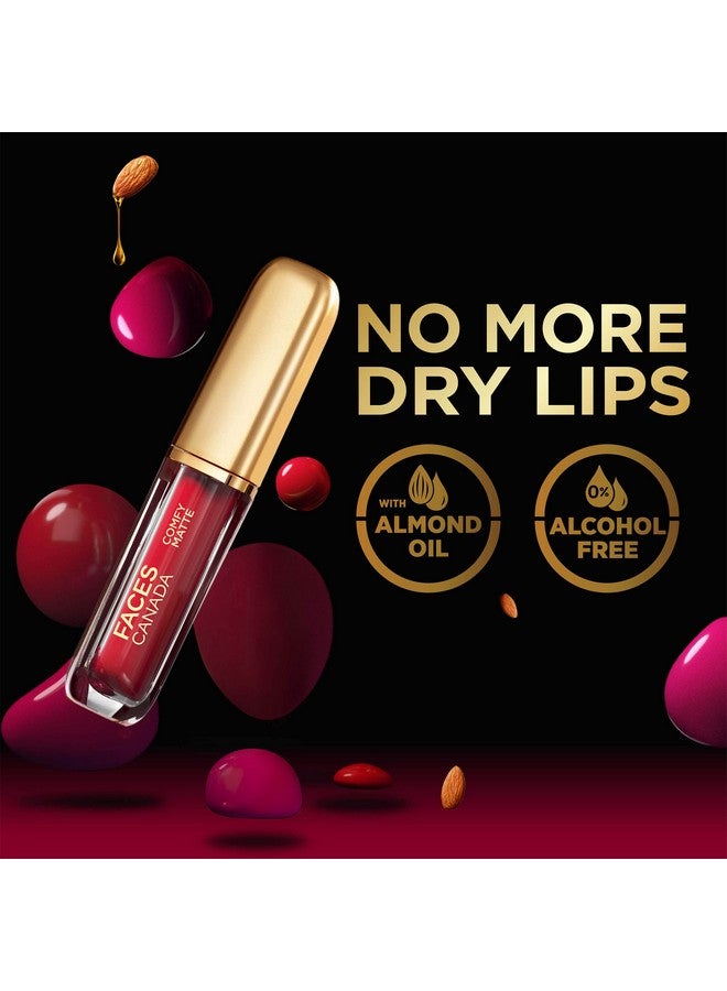 فاسيسكانادا أحمر شفاه سائل غير لامع مريح من FACES CANADA - Any Day Now 04 (أحمر)، 3 مل | يدوم طويلاً لمدة 10 ساعات | لون غير لامع مكثف | غني بزيت اللوز وفيتامين E | فائق النعومة | لا يسبب الجفاف | خالٍ من الكحول - Image 3