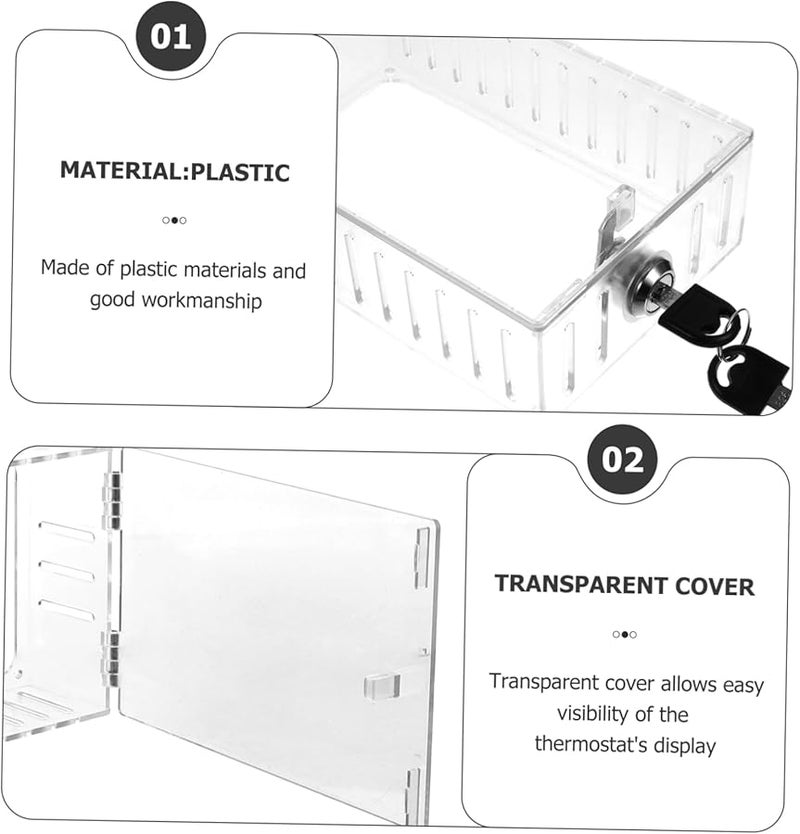 Thermostat Cover Lock Box Keyed Plastic Safety Housing Case - Image 3