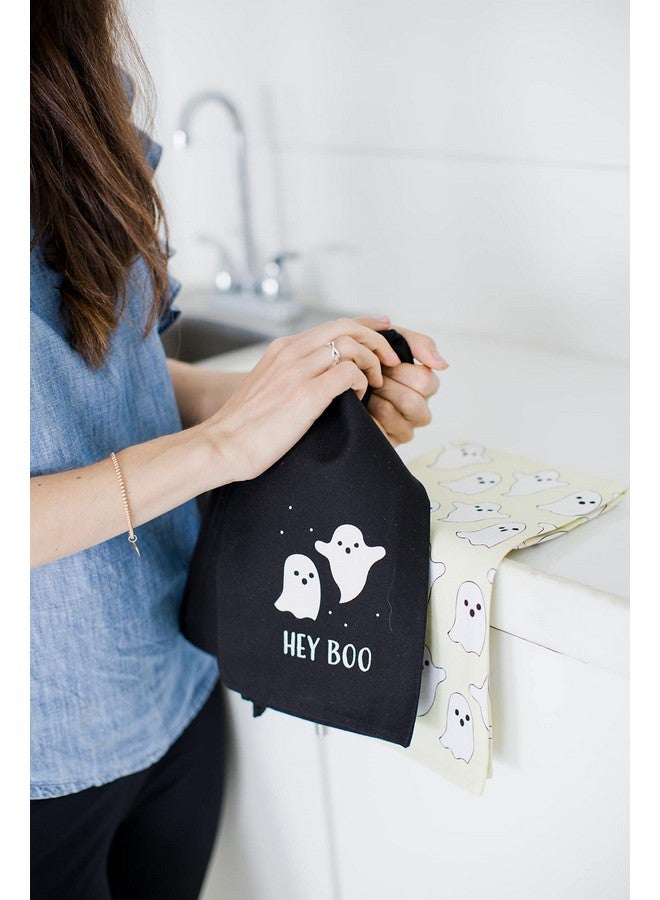 pearhead Holiday Decor Kitchen Tea Fall Home Décor Set Of 2 Ghost Dish Towels - Image 4