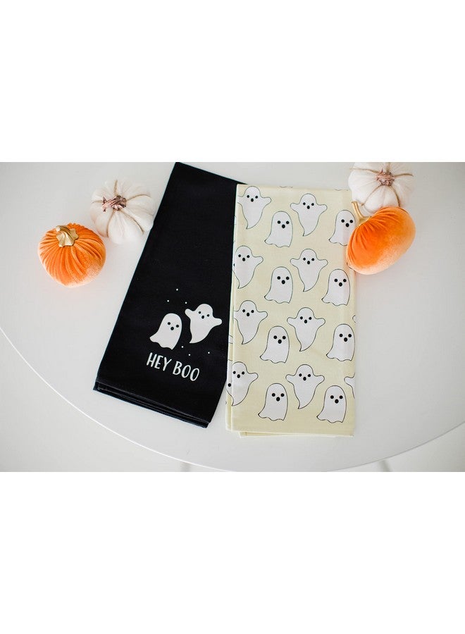 pearhead Holiday Decor Kitchen Tea Fall Home Décor Set Of 2 Ghost Dish Towels - Image 2