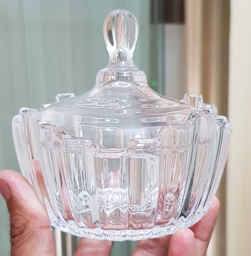 Pure Source India Glass Candy Jar/Candy Bowl 5 Inch - Multicolor, 500 Ml - Image 5