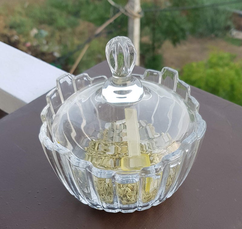 Pure Source India Glass Candy Jar/Candy Bowl 5 Inch - Multicolor, 500 Ml - Image 2
