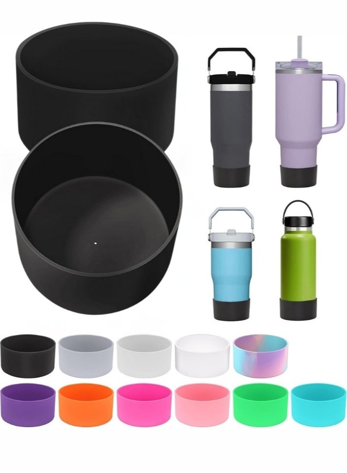 اس تي ان غطاء قاعدة أسود مضاد للانزلاق لكأس ستانلي - قطعة واحدة من غطاء القاعدة المصنوع من السيليكون لأكواب Quencher Adventure سعة 40 أونصة، وIceFlow سعة 20 أونصة/30 أونصة، وHydro Flask Tumbler سعة 12-24 أونصة - لتجنب الخدوش والضوضاء - Image 1