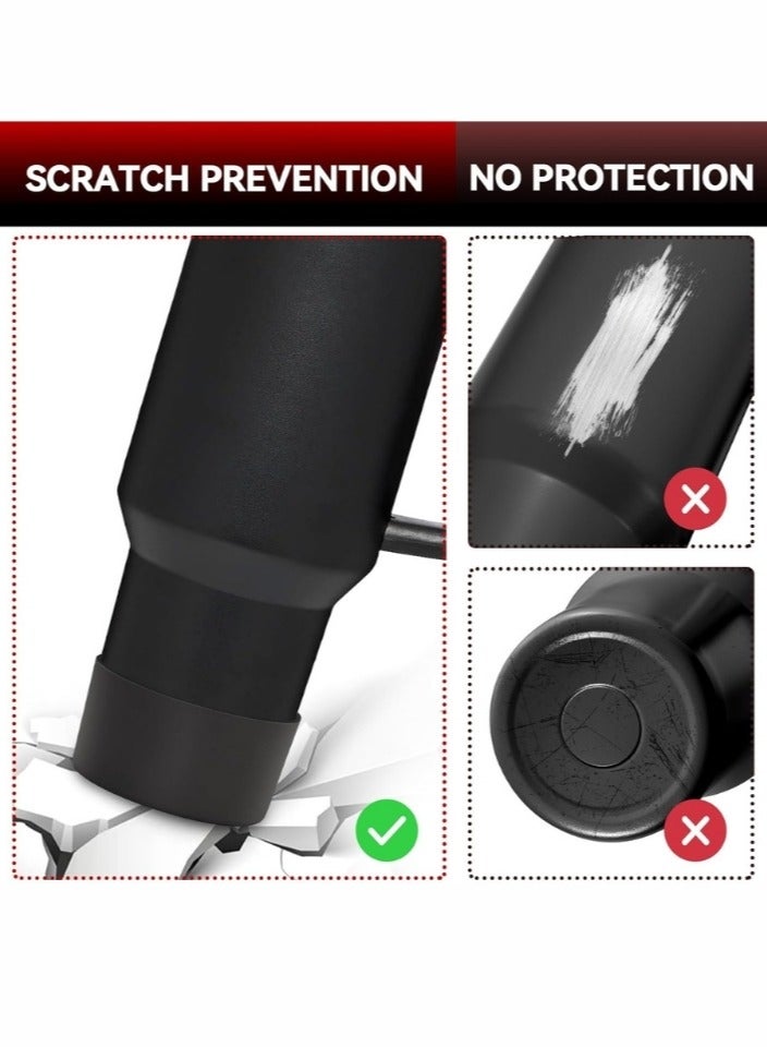 اس تي ان غطاء قاعدة أسود مضاد للانزلاق لكأس ستانلي - قطعة واحدة من غطاء القاعدة المصنوع من السيليكون لأكواب Quencher Adventure سعة 40 أونصة، وIceFlow سعة 20 أونصة/30 أونصة، وHydro Flask Tumbler سعة 12-24 أونصة - لتجنب الخدوش والضوضاء - Image 2