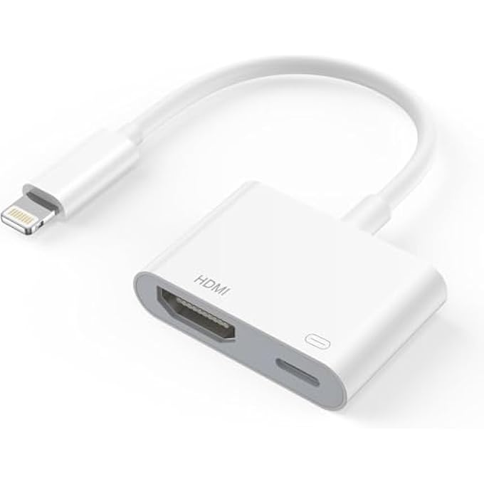 rayihni محول لايتنينغ إلى HDMI 【معتمد من أبل MFI】 محول HDMI لجهاز آيفون وآيباد محول AV رقمي لايتنينغ محول كابل HDMI فيديو وصوت متزامن 1080P للشاشة لجهاز آيفون وآيباد وآيبود يدعم جميع أنظمة iOS - Image 1