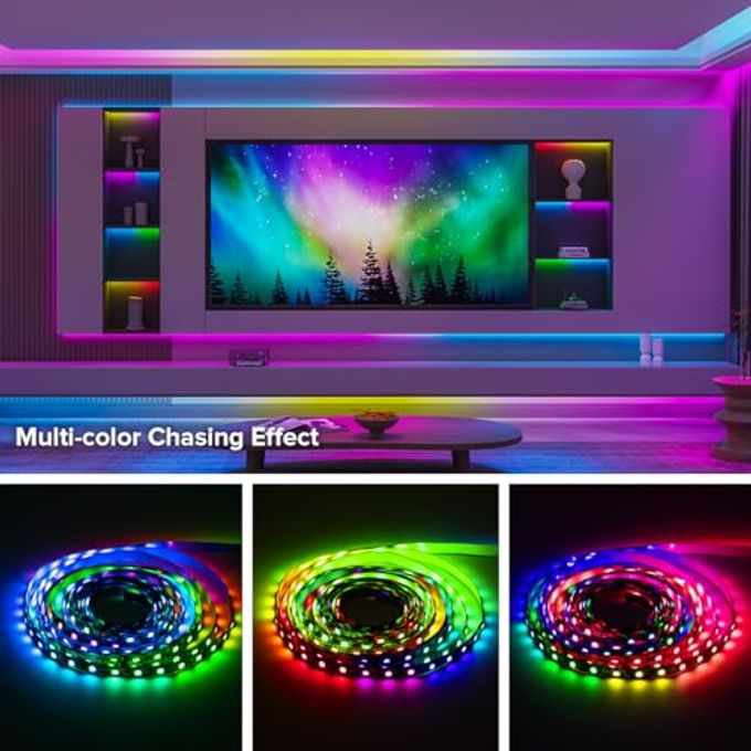 BTF-LIGHTING WS2811 IC=RGB+IC Addressable Dream Color LED Strip 16.4FT 60LEDs/m 20Pixels/m Non-Waterproof Black PCB Flexible DC12V Chasing Effect for Indoor Home Decor(No Adapter or Controller) - Image 3