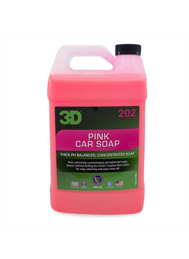 3D Pink Car Wash Soap (1 Gallon) - pH Balanced, Easy Rinse, Scratch Free Car Soap - Image 1