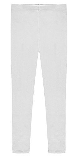 Popular Little Girl's Cotton Ankle Length Leggings - White - 6 - Image 1
