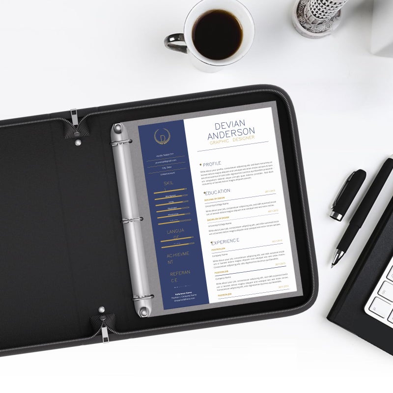 ZOOPIP Fireproof 3 Ring Binder with Zipper, 1.5 Inch D Rings Hold up 375 Sheets of 8.5" x 11" (A4), Compatible with Clear Page Protectors, Built-in Net and Pen Holder(Black, 1 Pcs) - Image 5