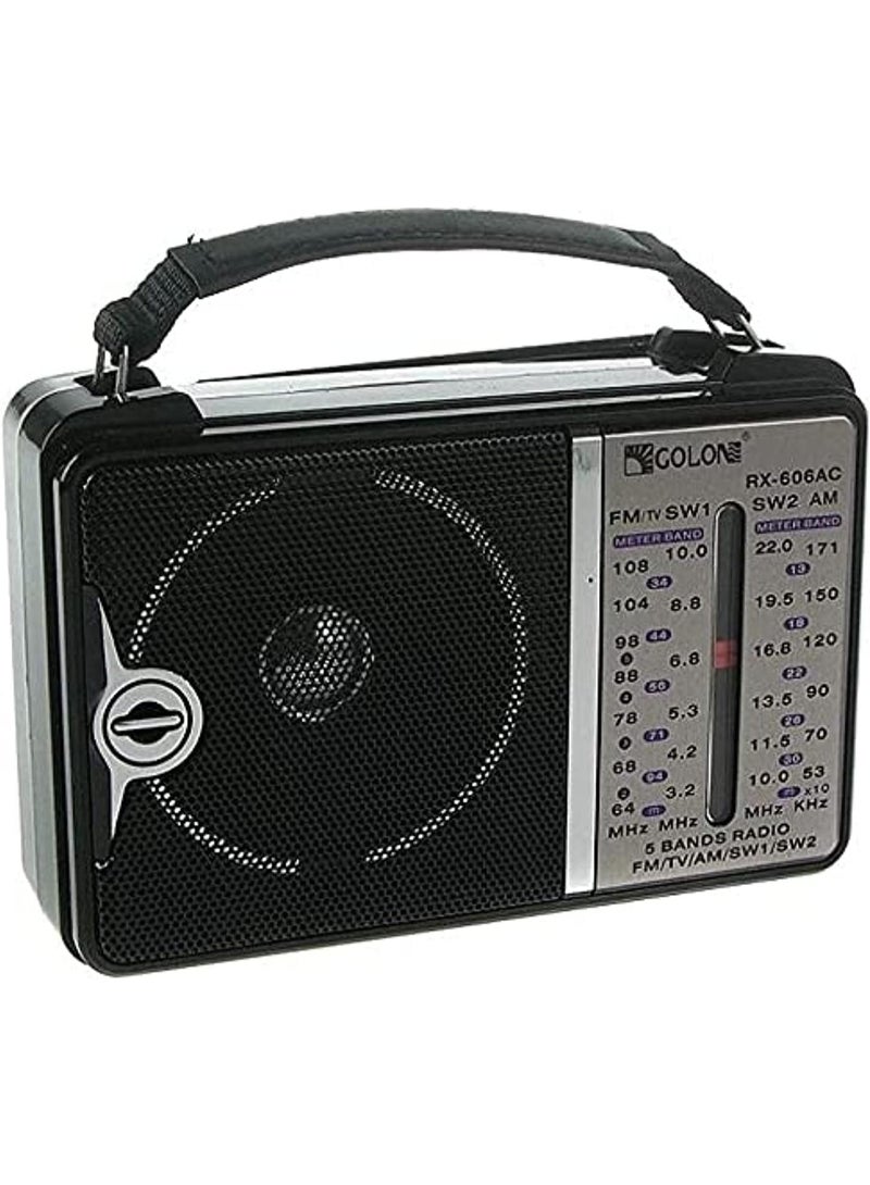 GOLON Classic RADIO works with electricity, 5-bands AM,FM,SW1,SW2 RX-606AC multicolor - Image 1