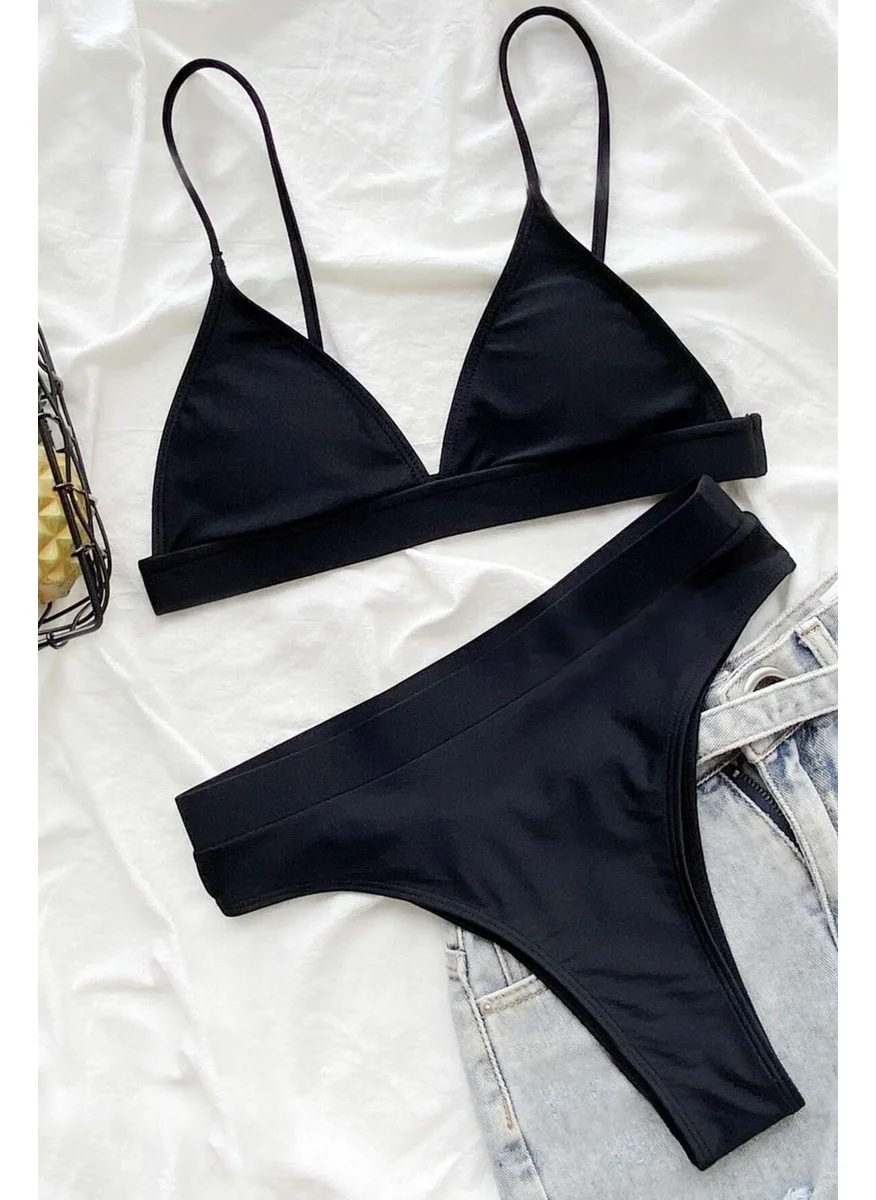 Angelsin High Waist Black Bikini Set