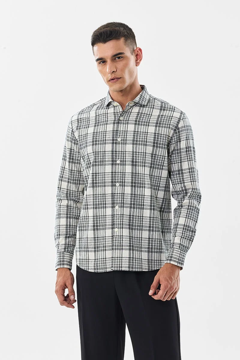 سنيتش قميص قطني كاروهات بقصة عادية