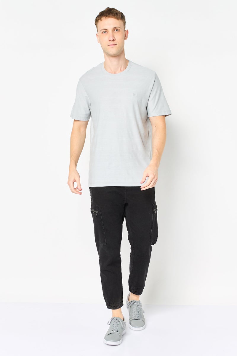 Chaps Men Crew Neck Embroidered Logo Short Sleeve T-Shirt, Grey - Image 4