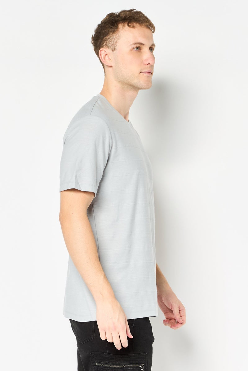 Chaps Men Crew Neck Embroidered Logo Short Sleeve T-Shirt, Grey - Image 2